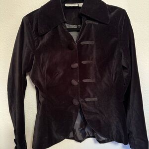 Newport News Black Velvet Blazer